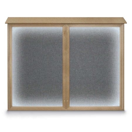 United Visual Products Double Door Enclosed Indoor Letterboard UV1127-WHITE-BARBLU